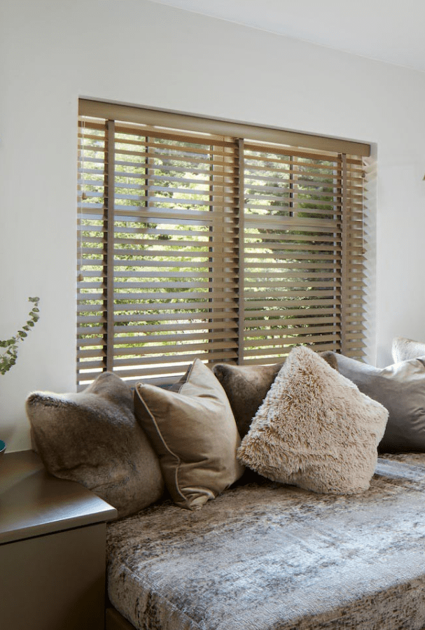 Brown Window Blinds in a Living Room