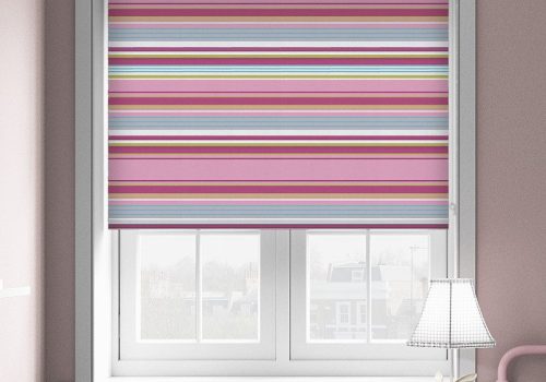 Pink Striped Blinds