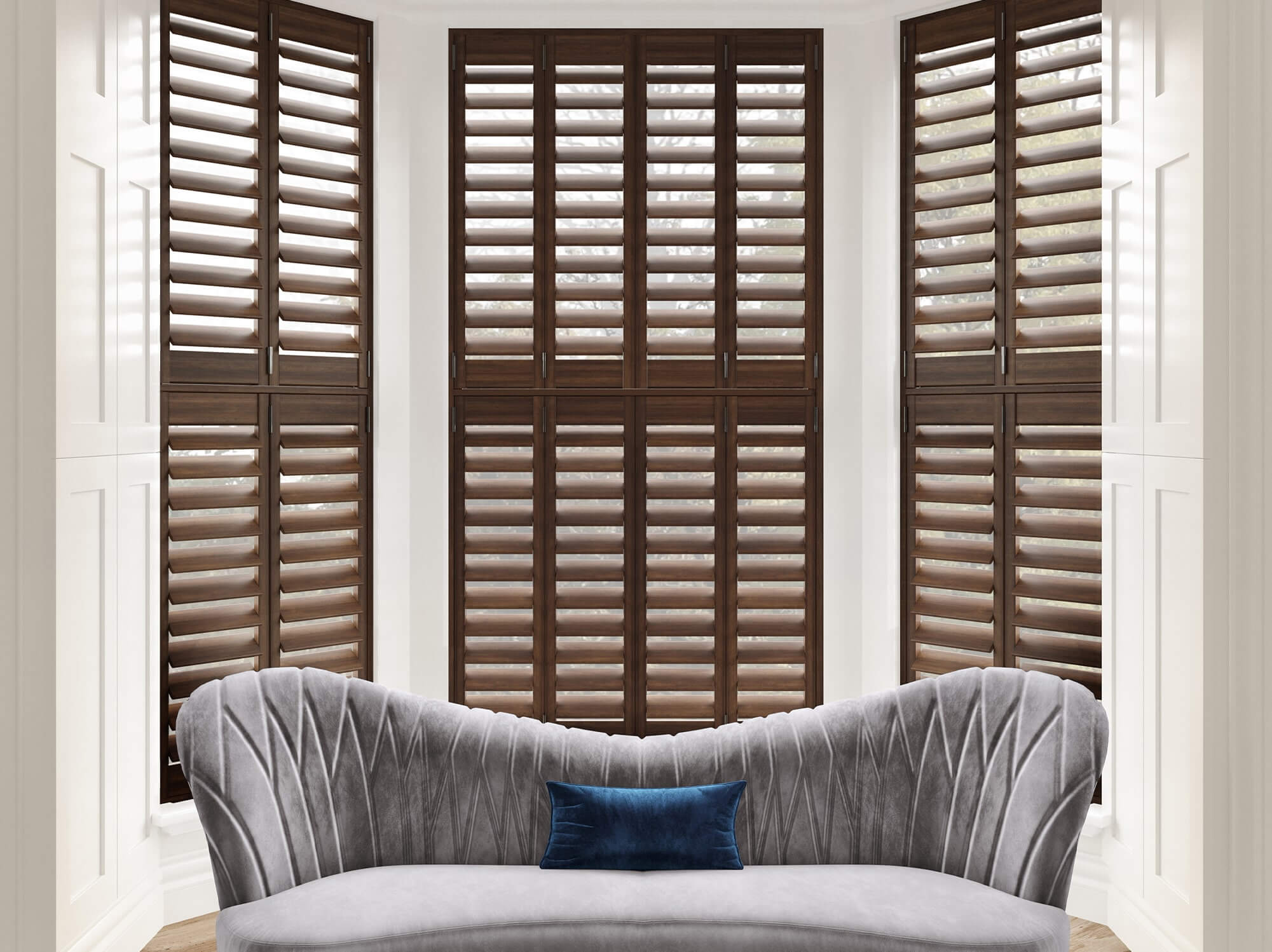 full-height bay window shutters