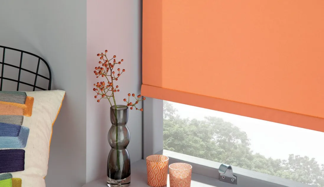 orange bedroom blinds