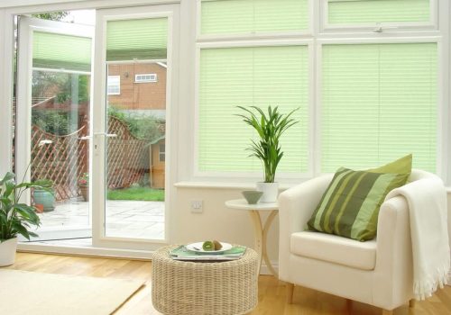 Green Pleated Blinds