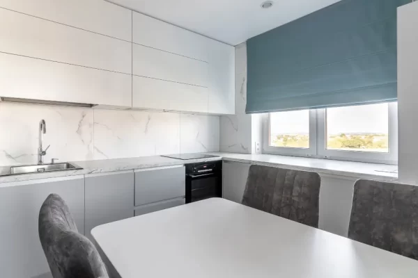 Roman blinds in kitchen