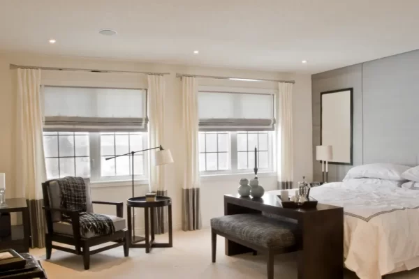 Bedroom Roman Blinds and Curtains