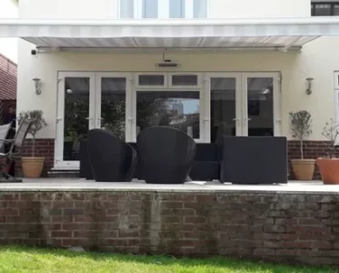 Grey And White Garden Awning W410 H330