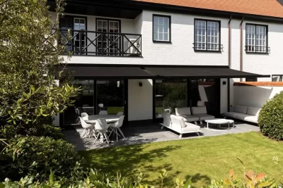 large black garden awning