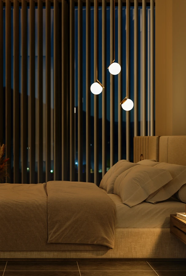 Privacy Blinds Bedroom Night